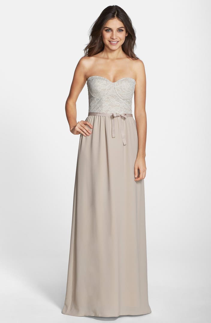 Paper Crown by Lauren Conrad 'Hannah' Lace Bodice Crepe Gown | Nordstrom