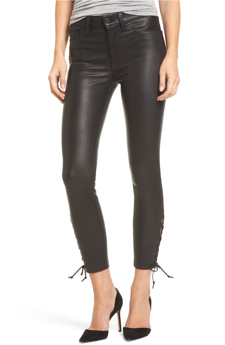 Hudson Jeans Nix High Waist Leather Skinny Pants | Nordstrom