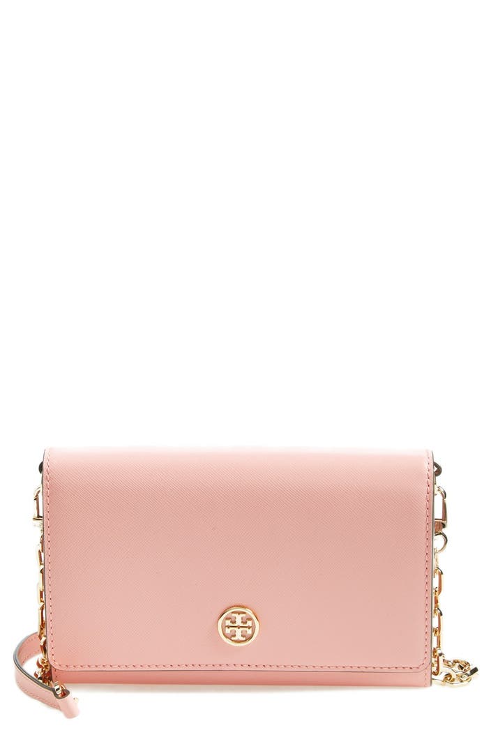 Tory Burch 'Robinson' Leather Wallet on a Chain | Nordstrom