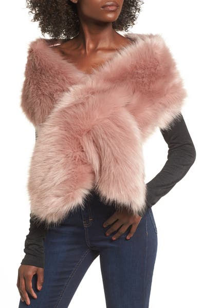 Main Image - Sole Society Oversize Faux Fur Wrap