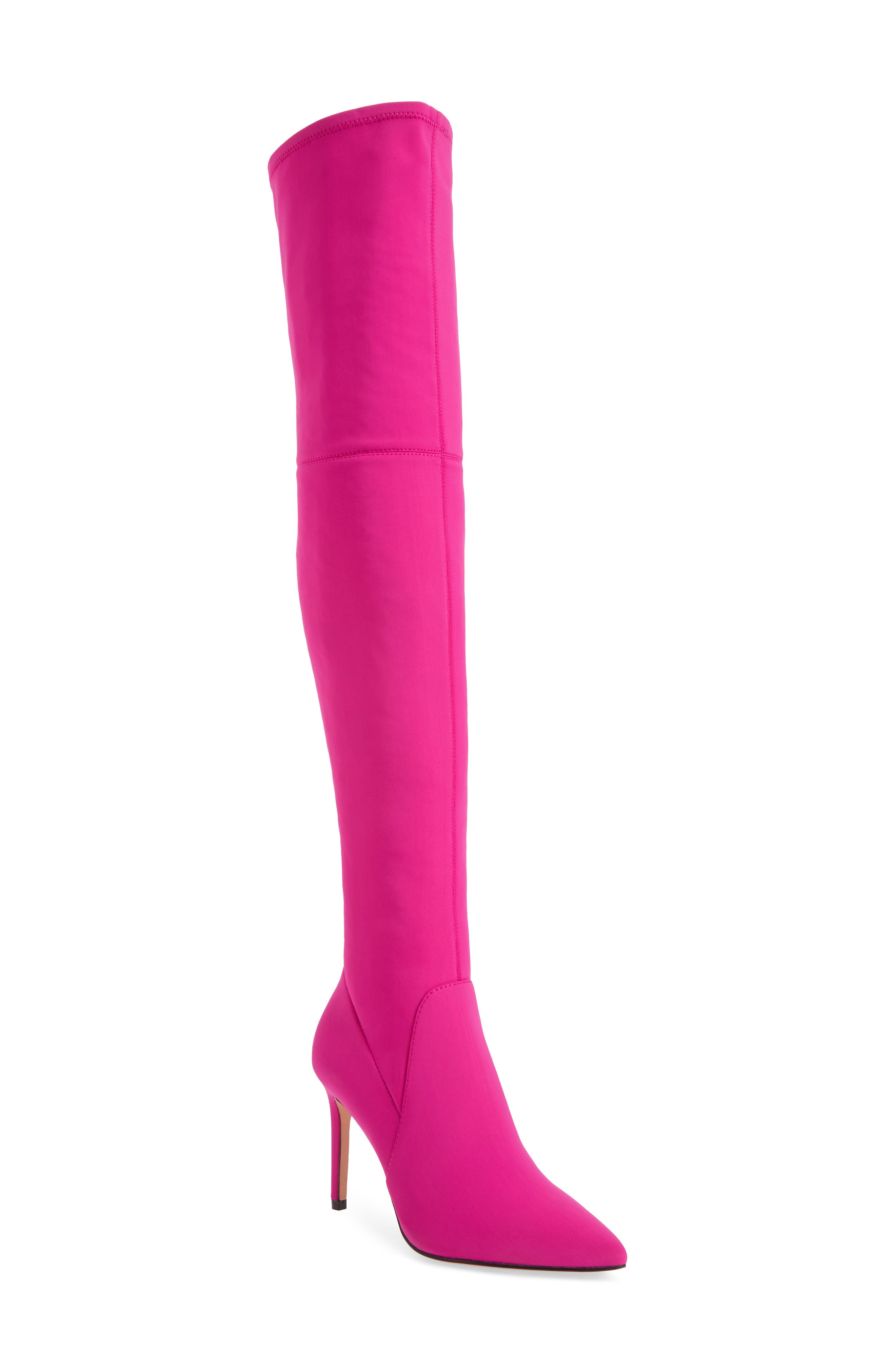 pink over the knee boots