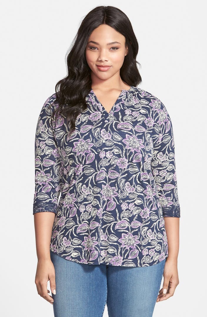 Lucky Brand 'Batik Marel' Print Top (Plus Size) | Nordstrom