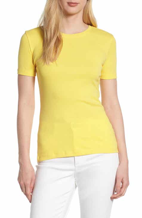 womens yellow tops blouses