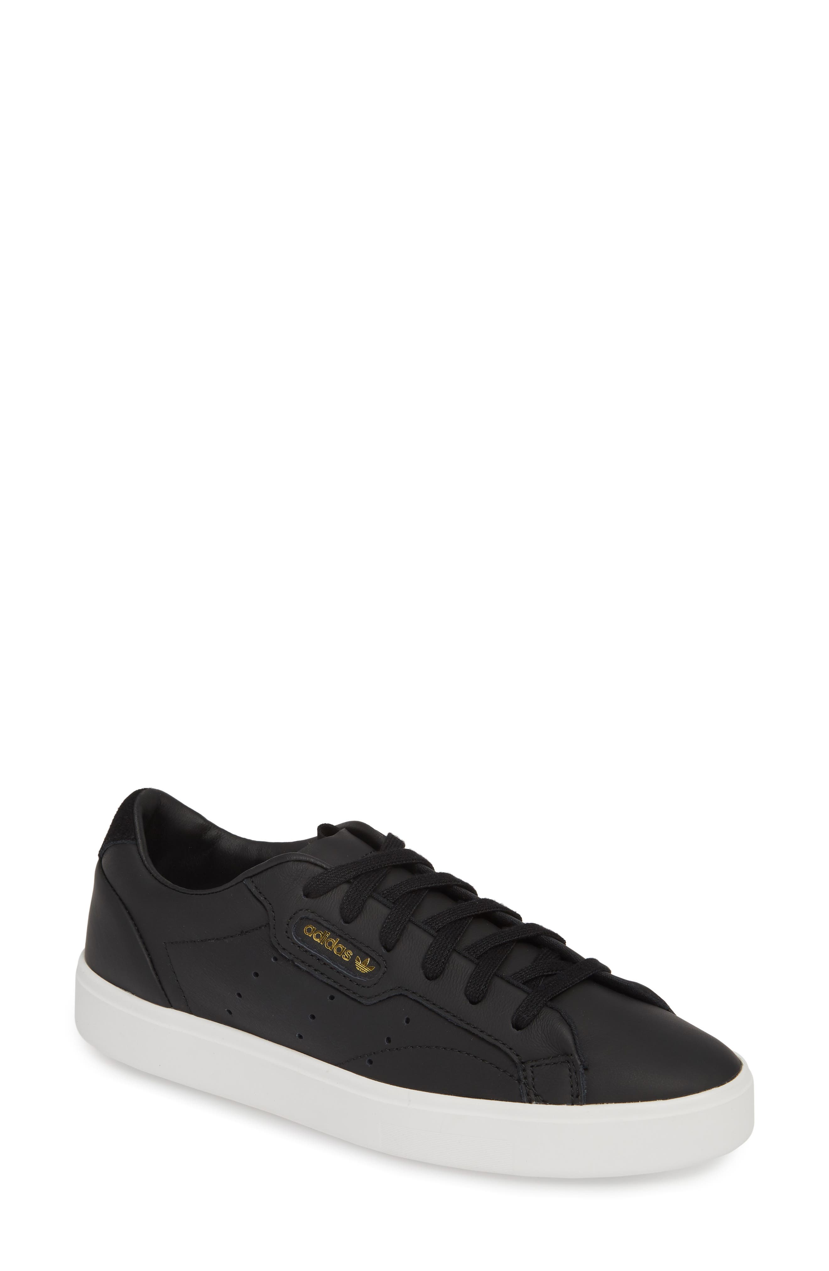 adidas black leather shoes womens