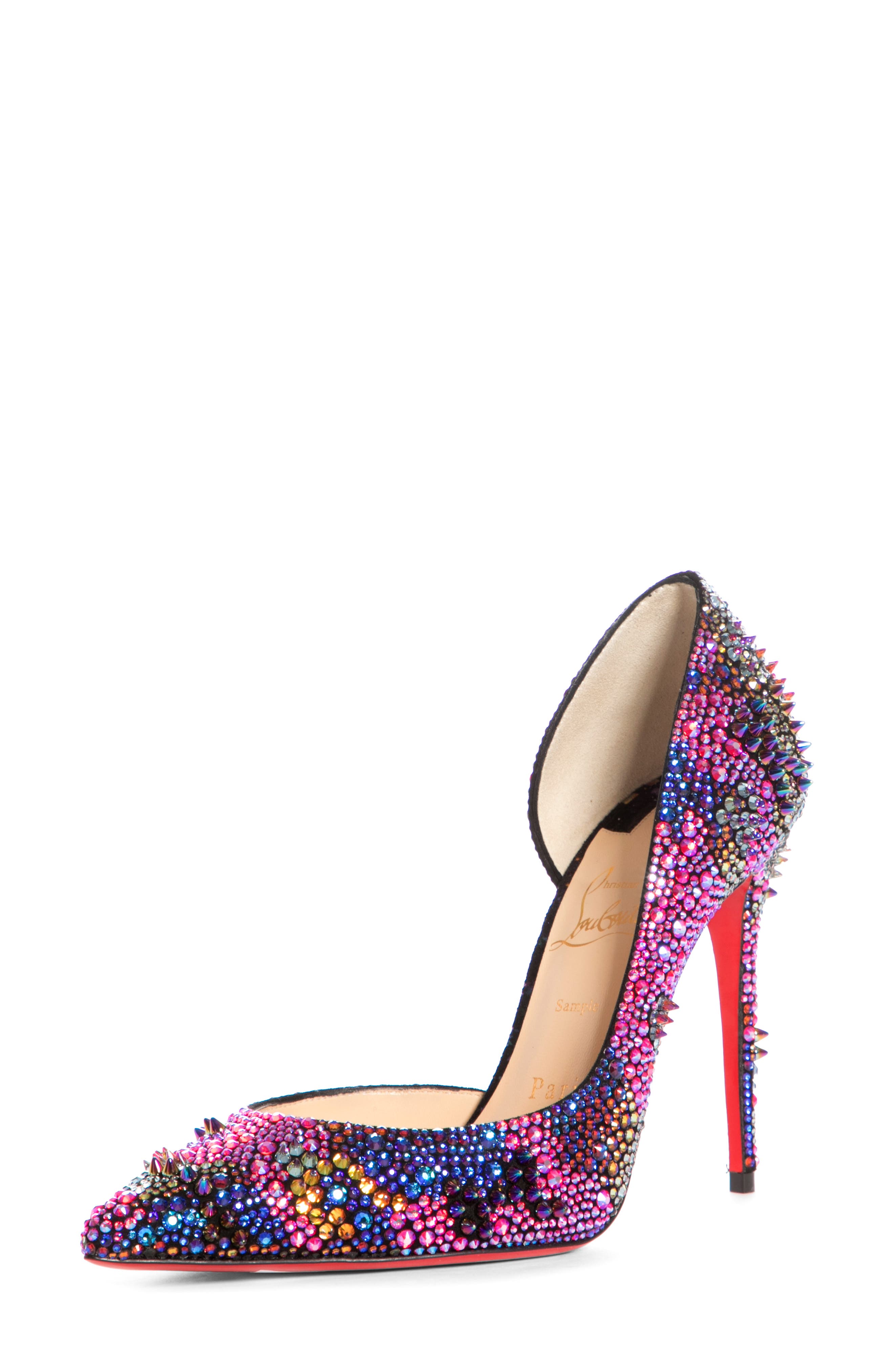 purple designer heels