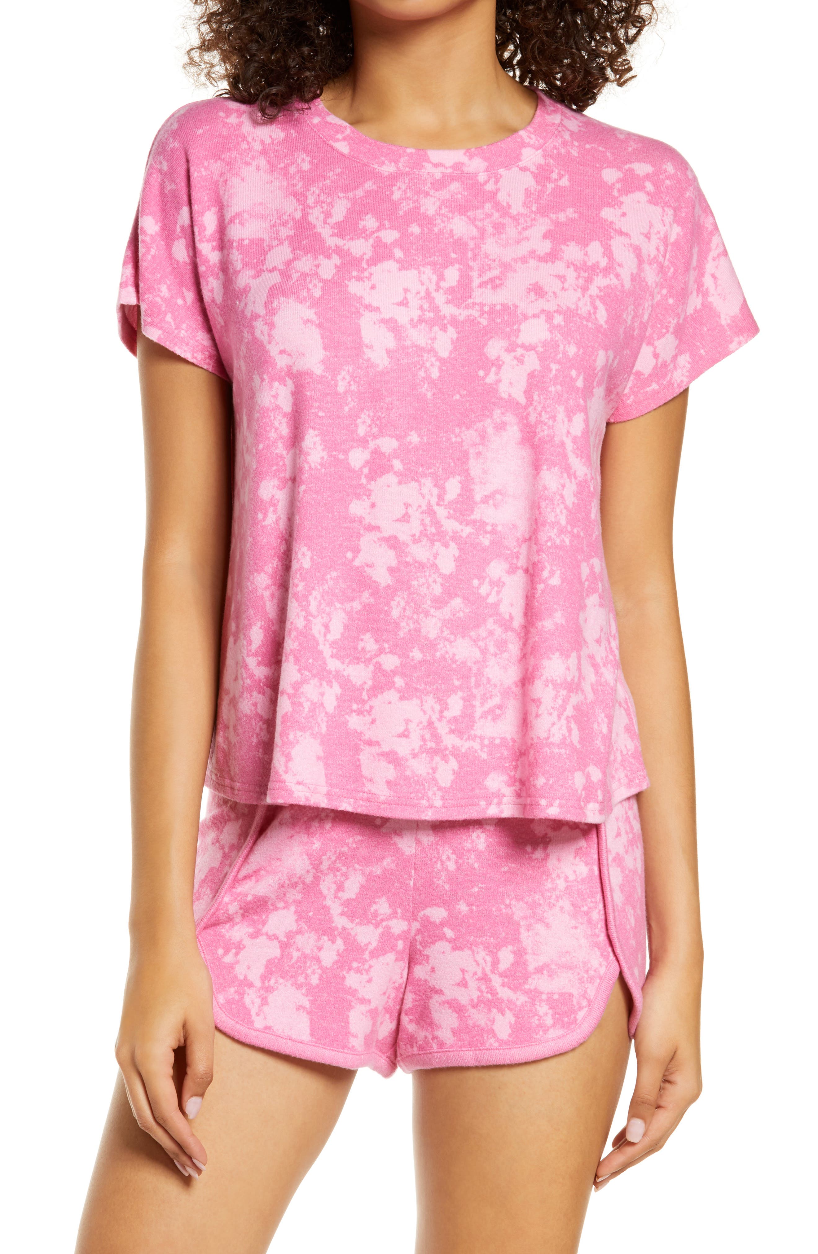 Shorts Set Summer Pajamas,Pink Monogrammed