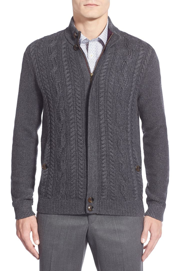 Ted Baker London 'Hofman' Cable Knit Zip Sweater | Nordstrom