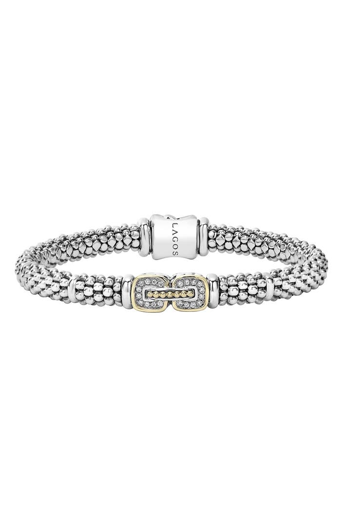 LAGOS 'Cushion' Diamond Caviar Bracelet | Nordstrom