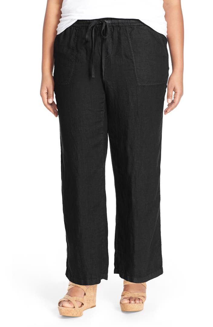 Caslon® Drawstring Linen Pants (Plus Size) | Nordstrom