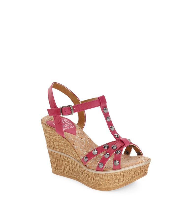 Love and Liberty 'Violet' Spiked T-Strap Wedge Sandal (Women) | Nordstrom