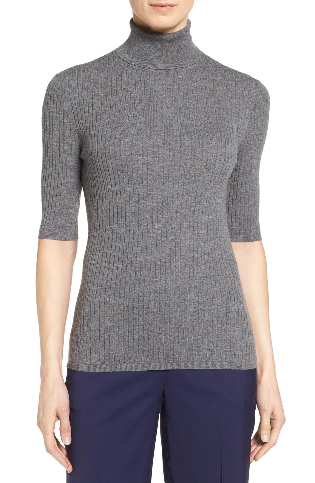 Classiques Entier® Ribbed Elbow Sleeve Turtleneck | Nordstrom