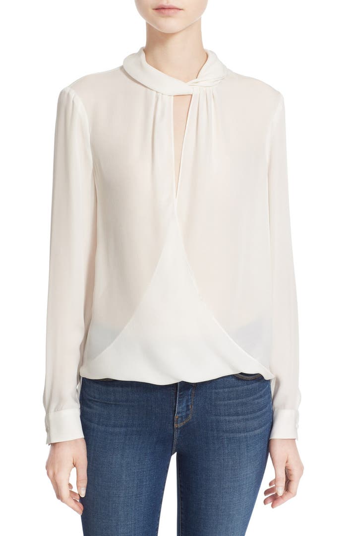 L'AGENCE High/Low Silk Blouse | Nordstrom