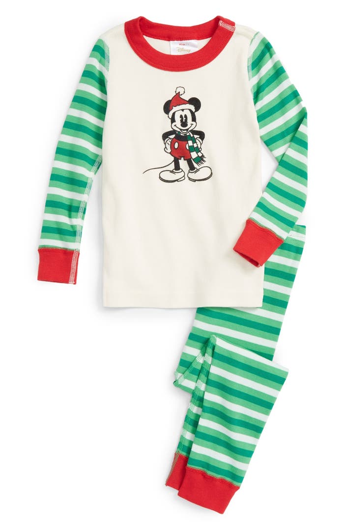 Hanna Andersson Disney® Classic Holiday Print Organic Cotton Fitted Two ...