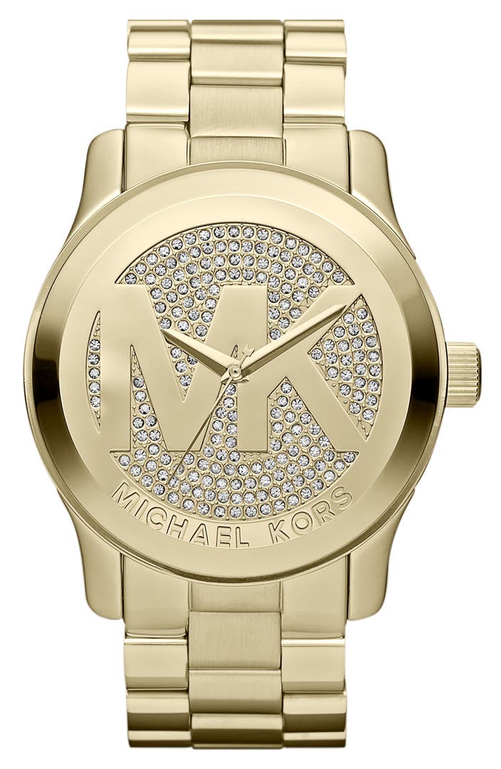 Michael Kors 'Runway' Logo Dial Bracelet Watch, 45mm | Nordstrom