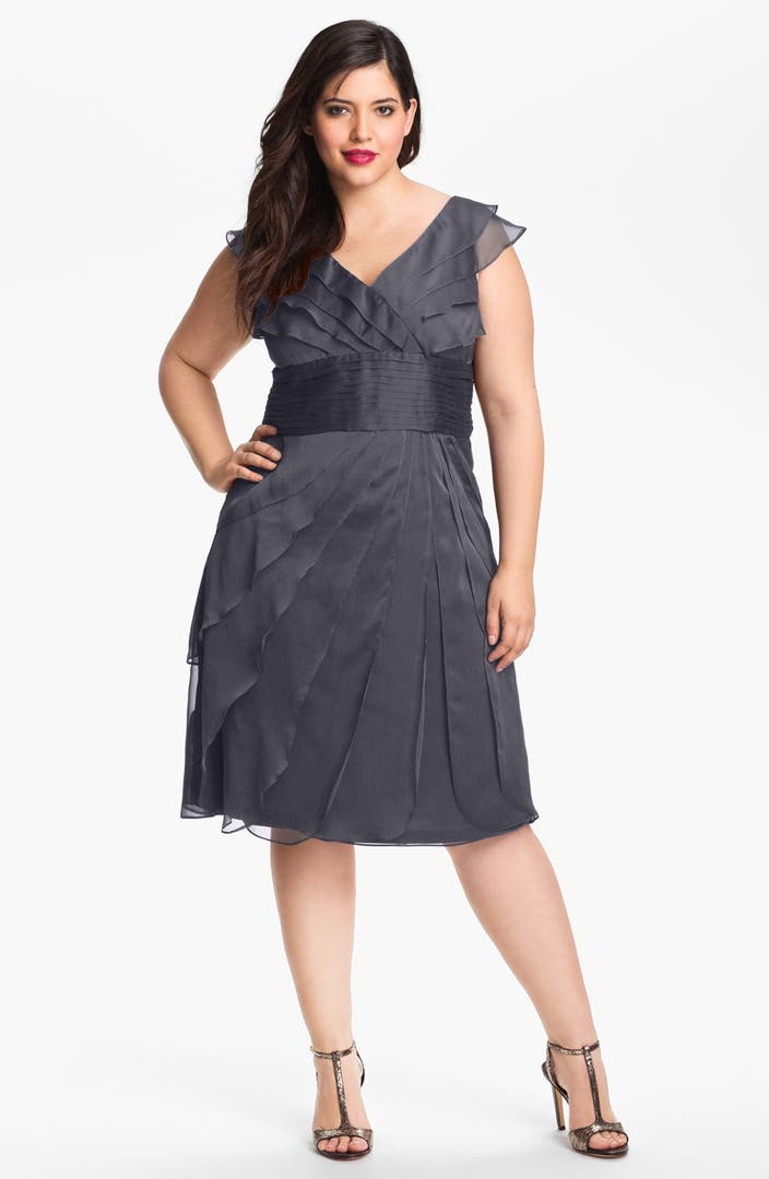 Adrianna Papell Chiffon Petal Gown (Plus Size) | Nordstrom