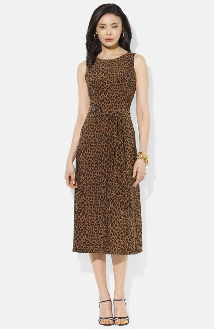 Lauren Ralph Lauren Leopard Matte Jersey Dress | Nordstrom