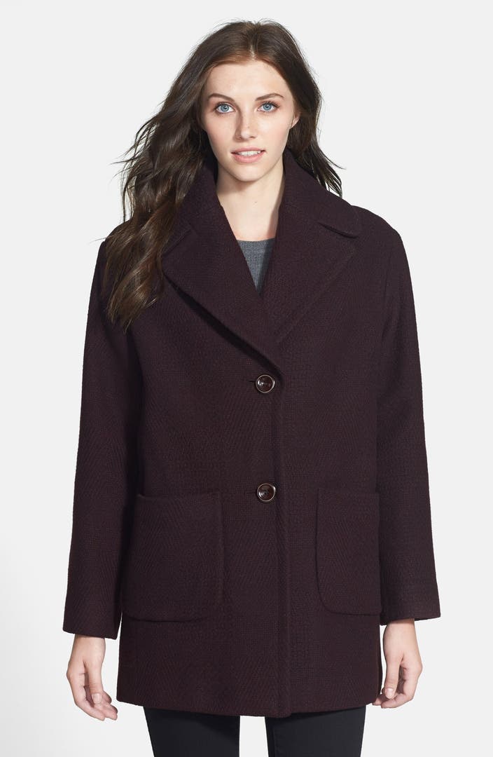 Kenneth Cole New York Textured Wool Blend Walking Coat (Online Only ...