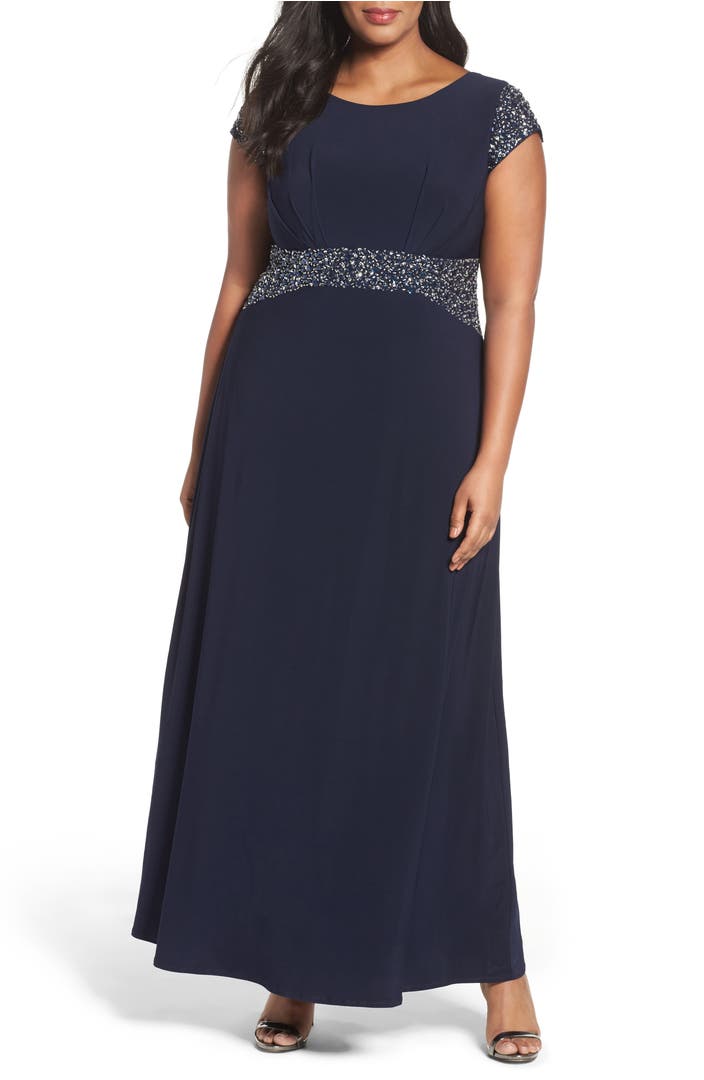 Alex Evenings Beaded A-Line Gown (Plus Size) | Nordstrom