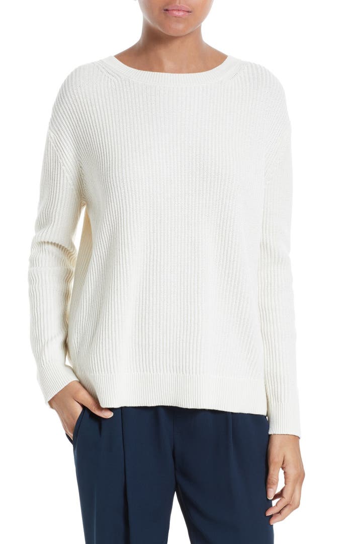 Vince Crossover Tie Back Cashmere & Cotton Sweater | Nordstrom