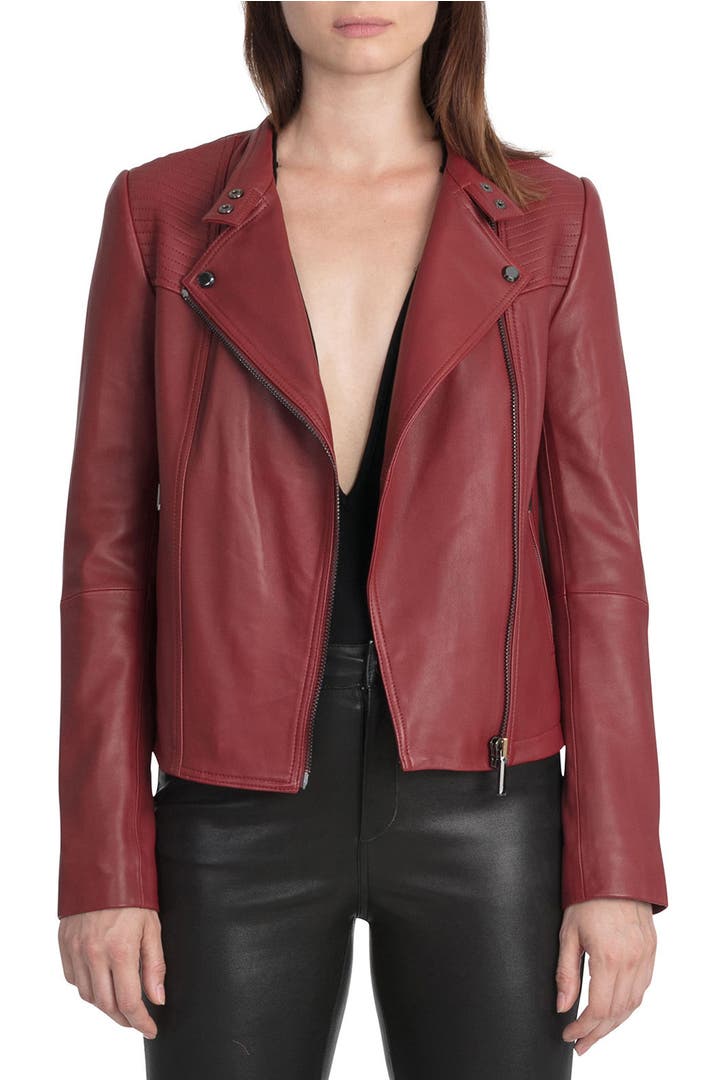 Bagatelle Quilted Lambskin Leather Moto Jacket | Nordstrom