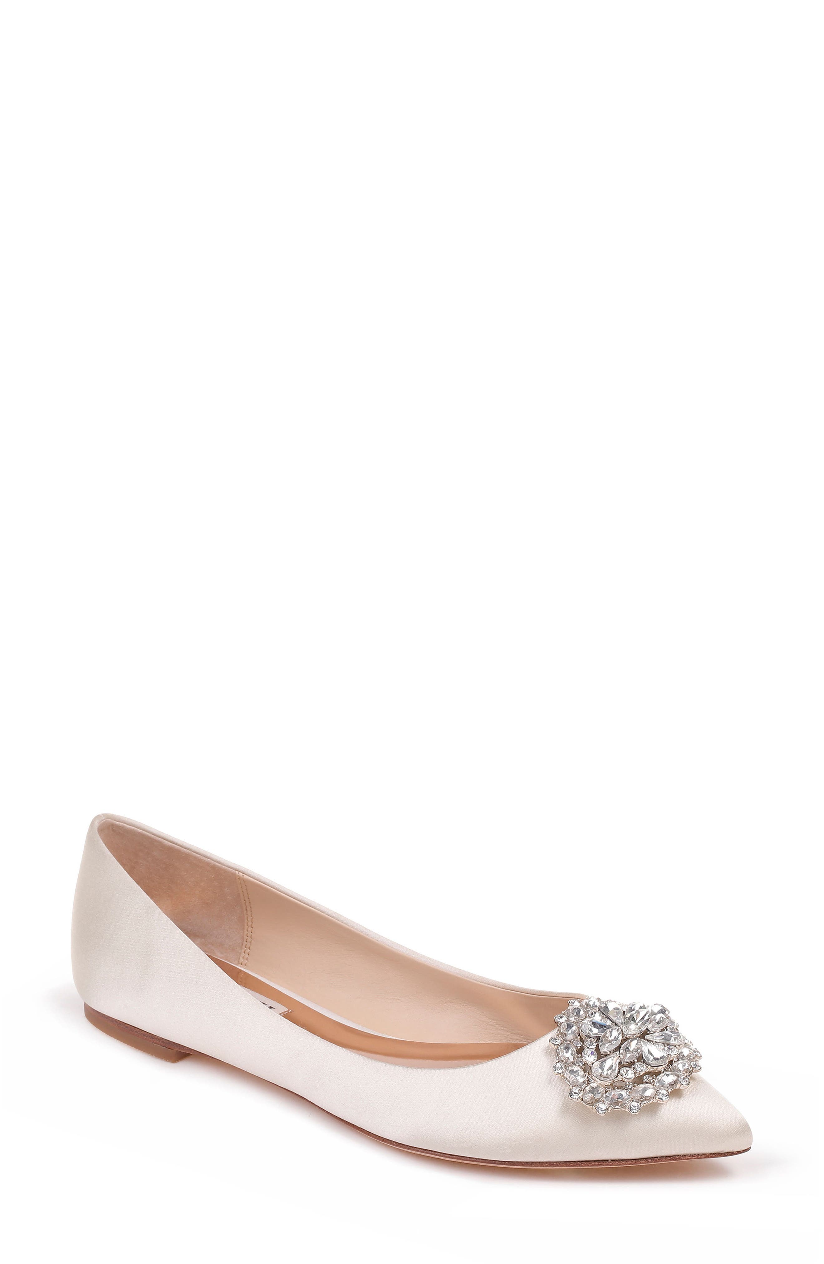 BADGLEY MISCHKA 'Davis' Crystal Embellished Pointy Toe Flat (Women ...