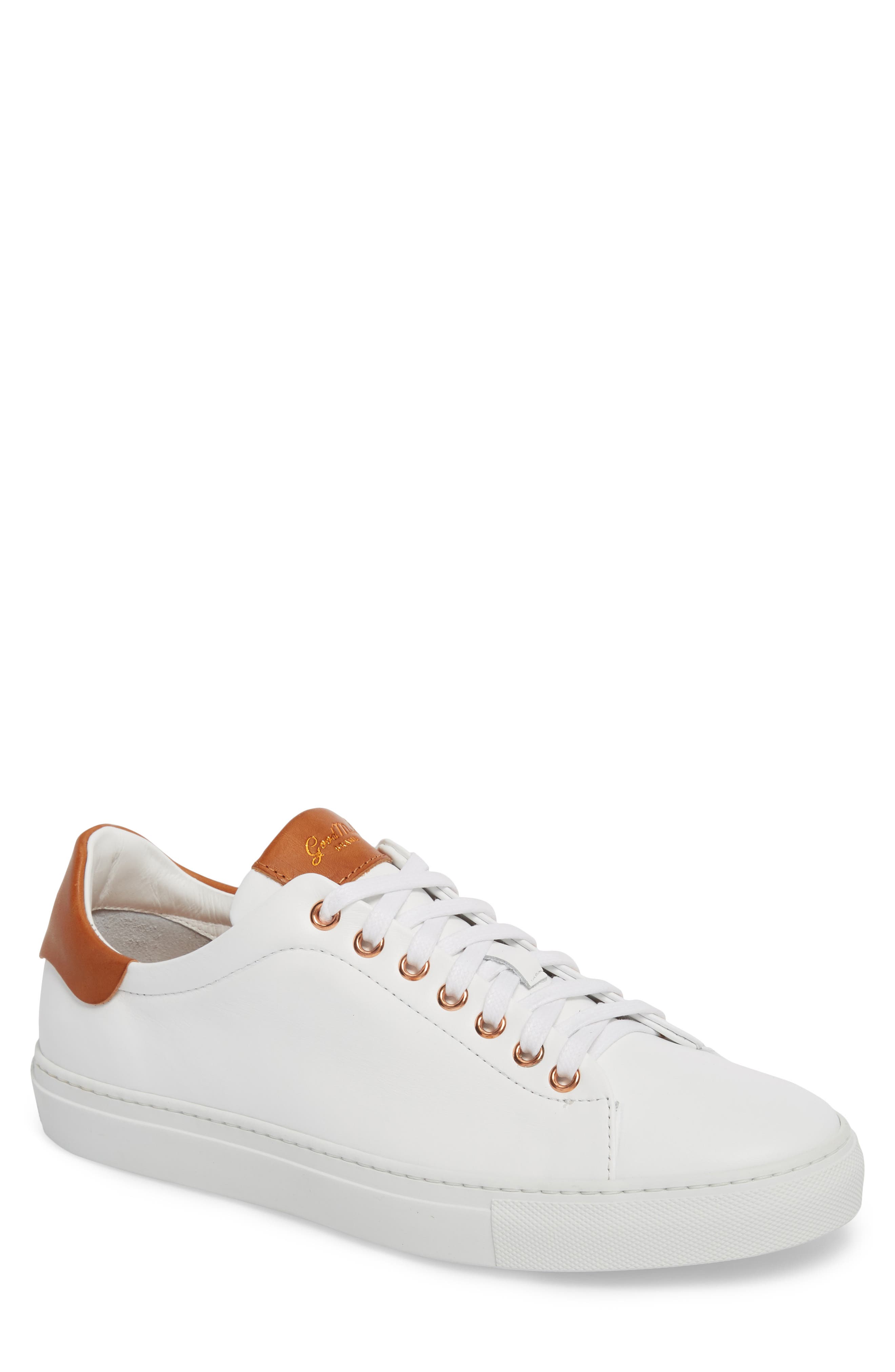 leather sneakers men white