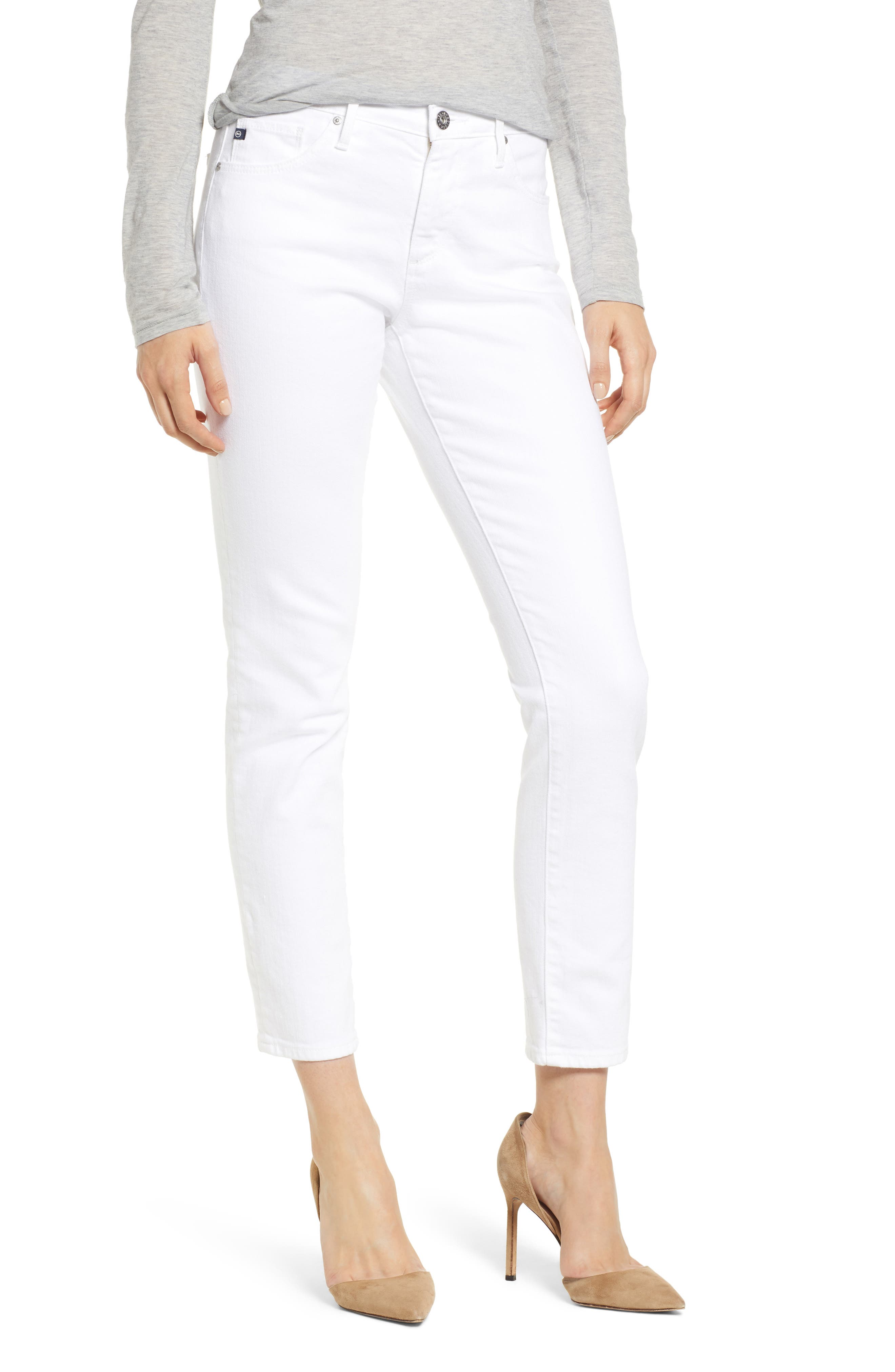 high waisted white washed jeans