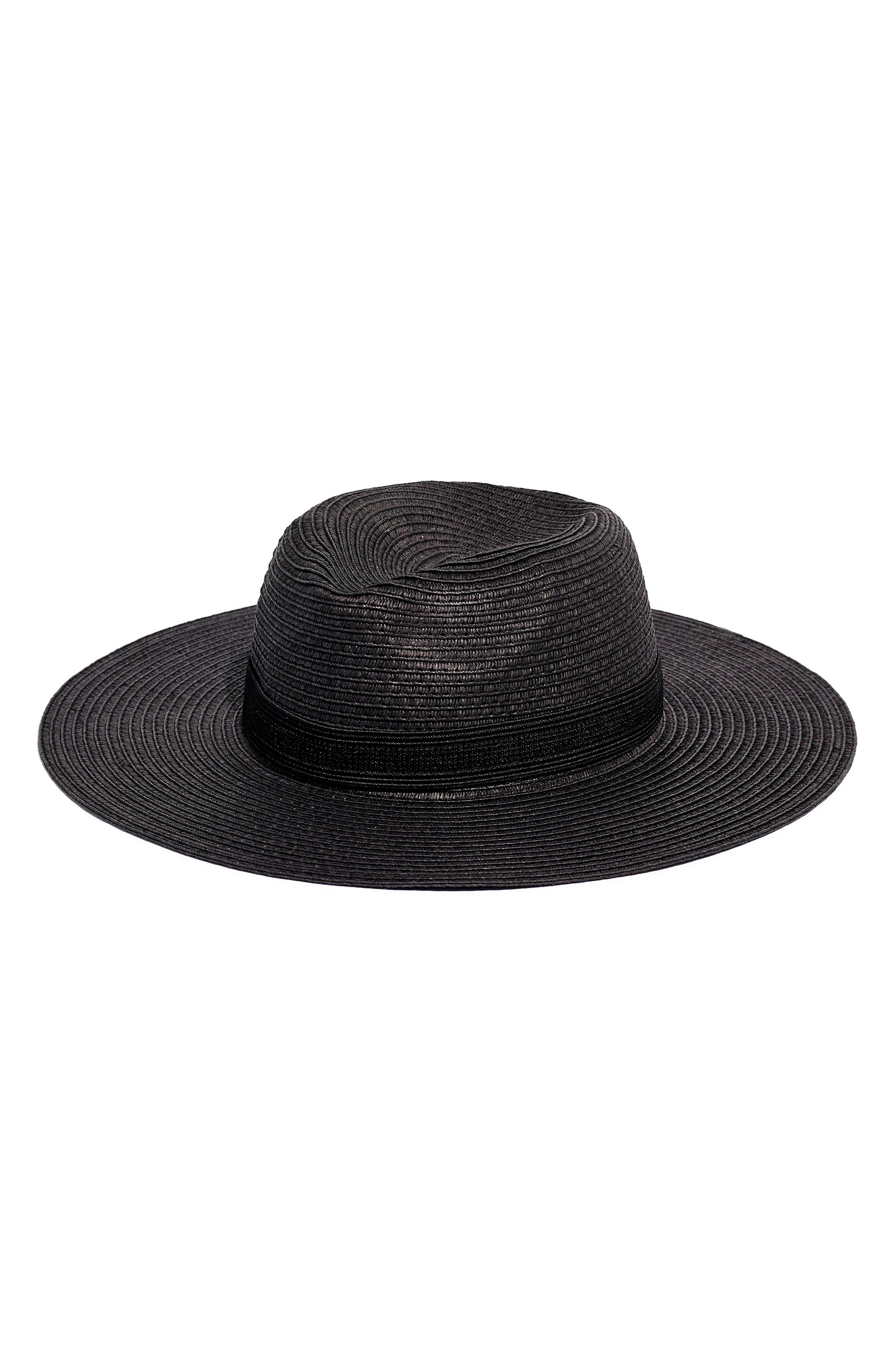black wicker hat