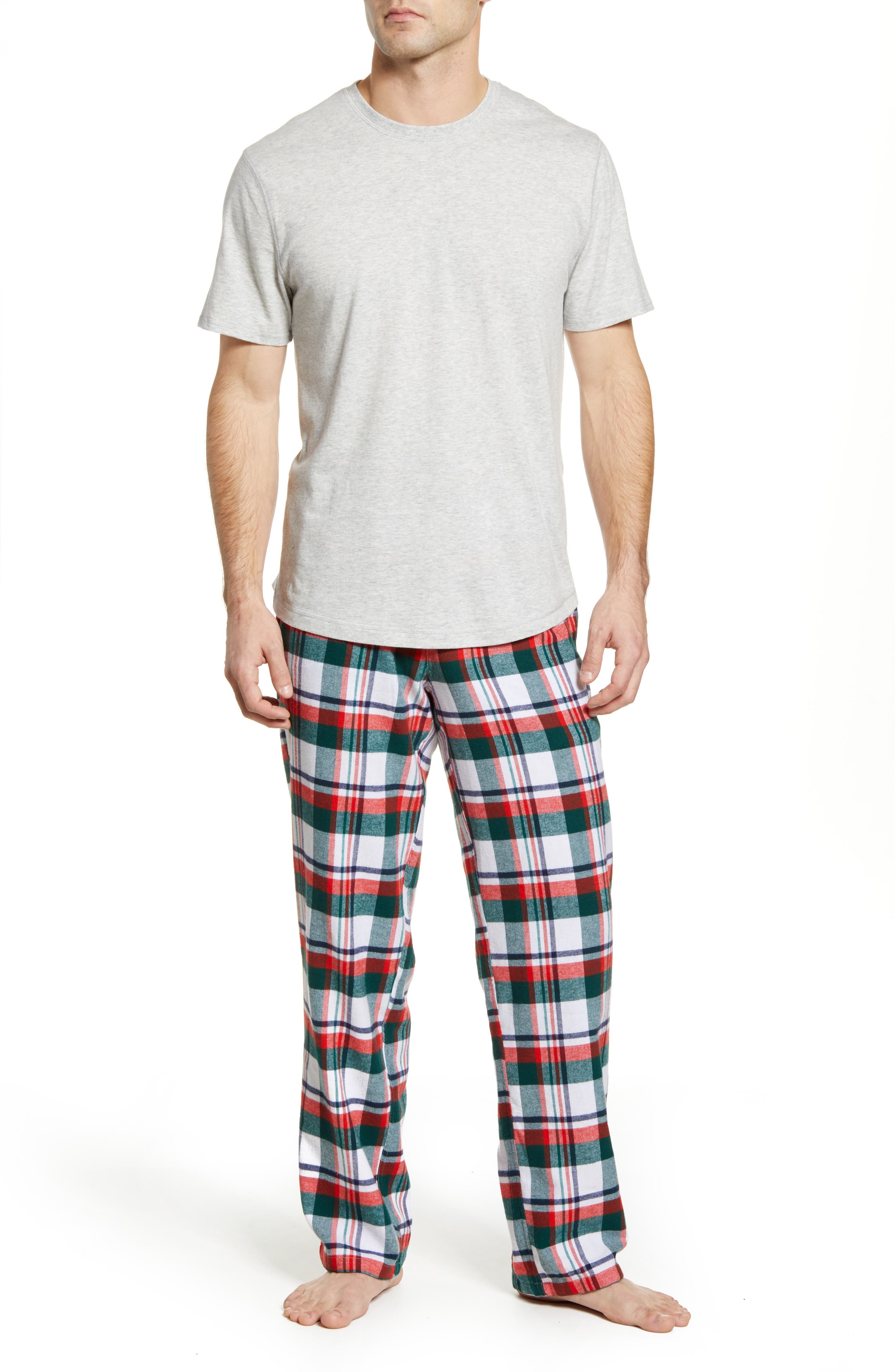 Sizes M-XXL Mens Cosy Fleece Top & Flannel Checked Pants Pyjamas/Lounge Set
