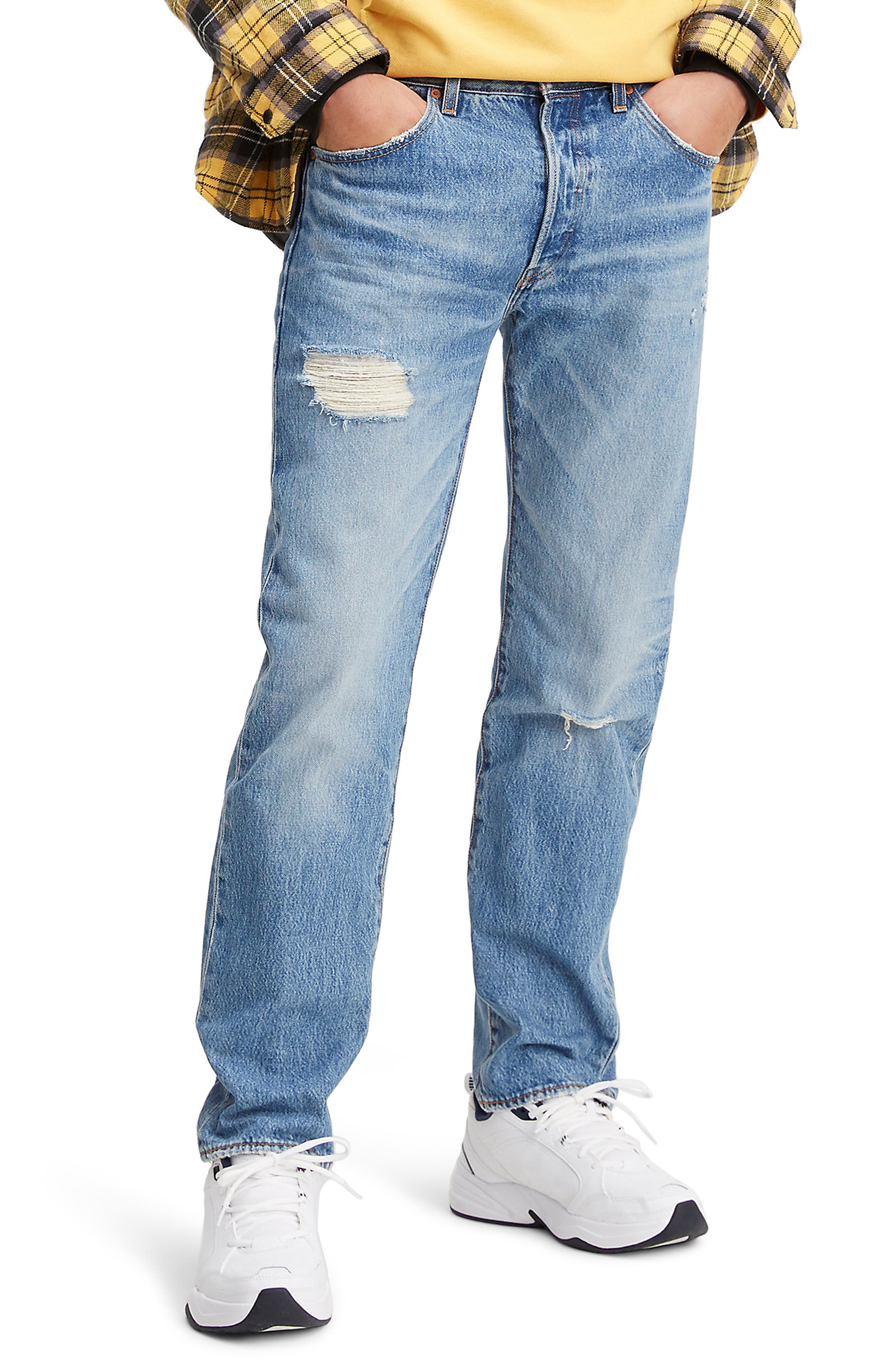 mens levi's 501 distressed jeans