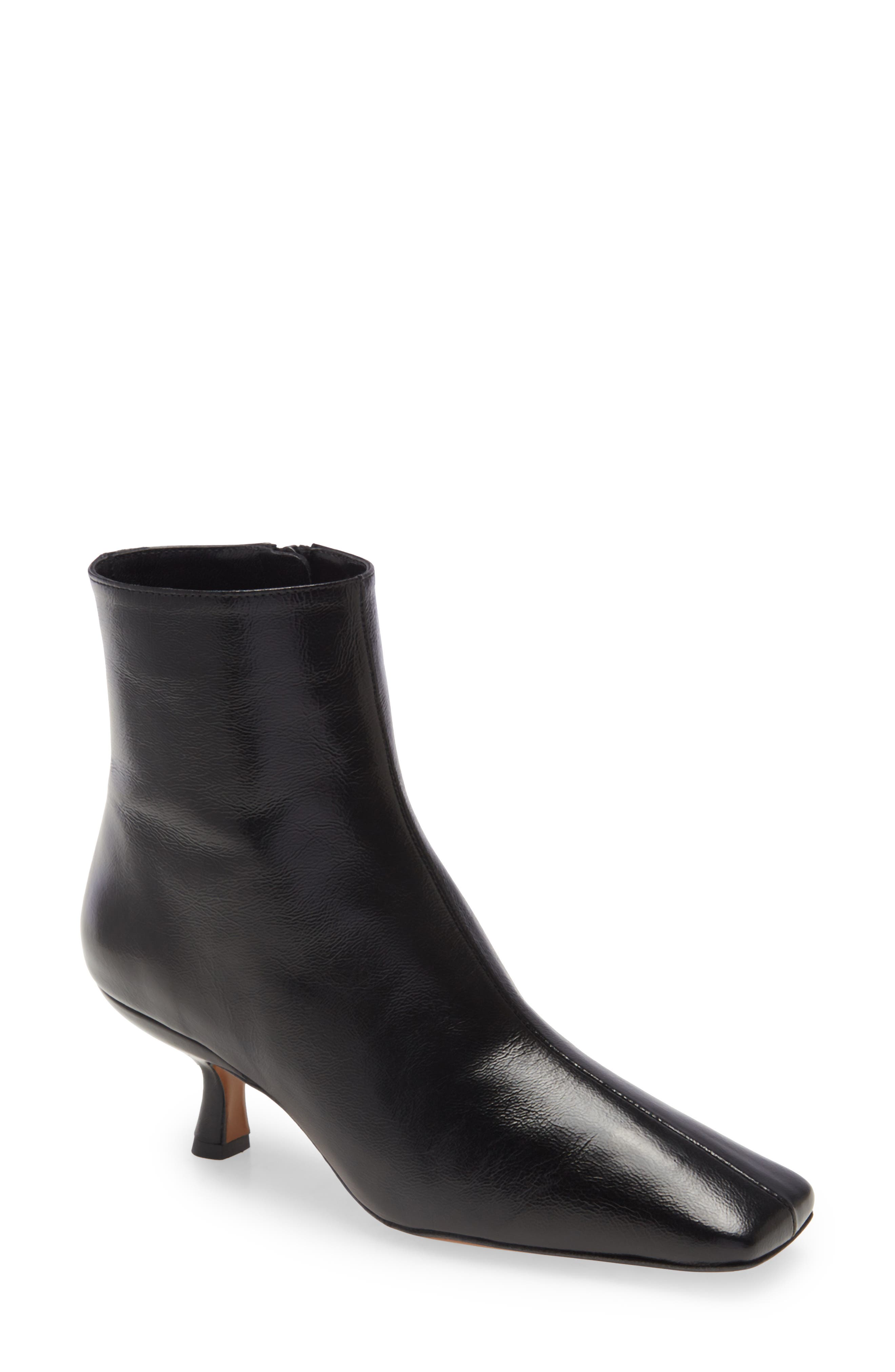 low heel square toe boots