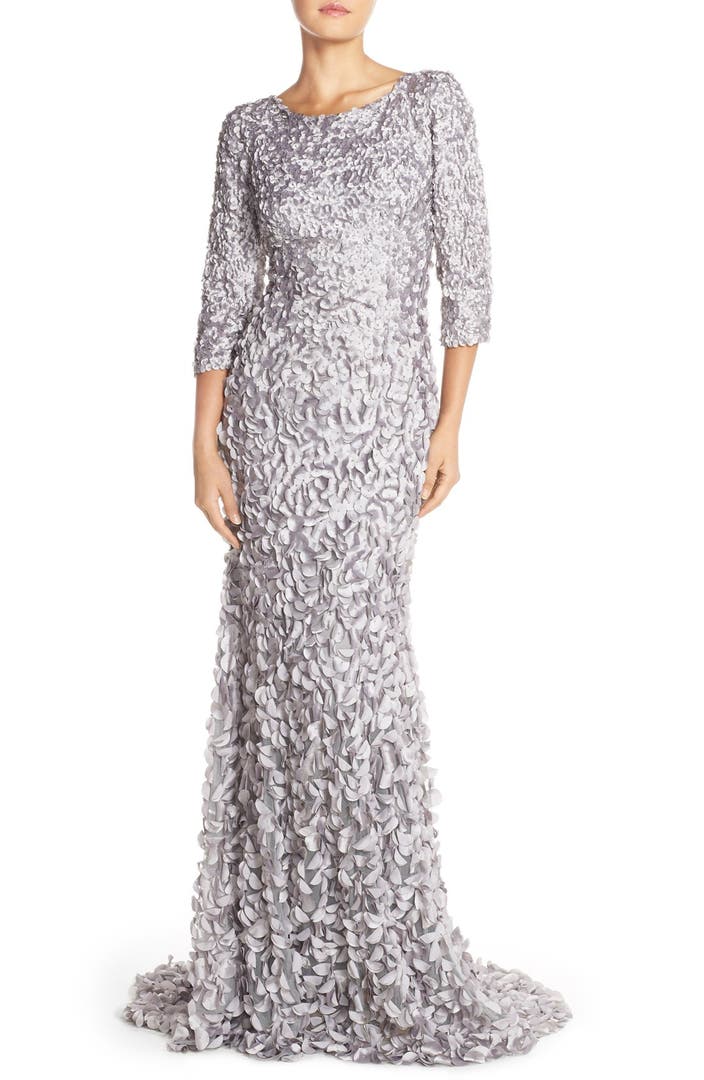 Theia Petal Appliqué Gown | Nordstrom