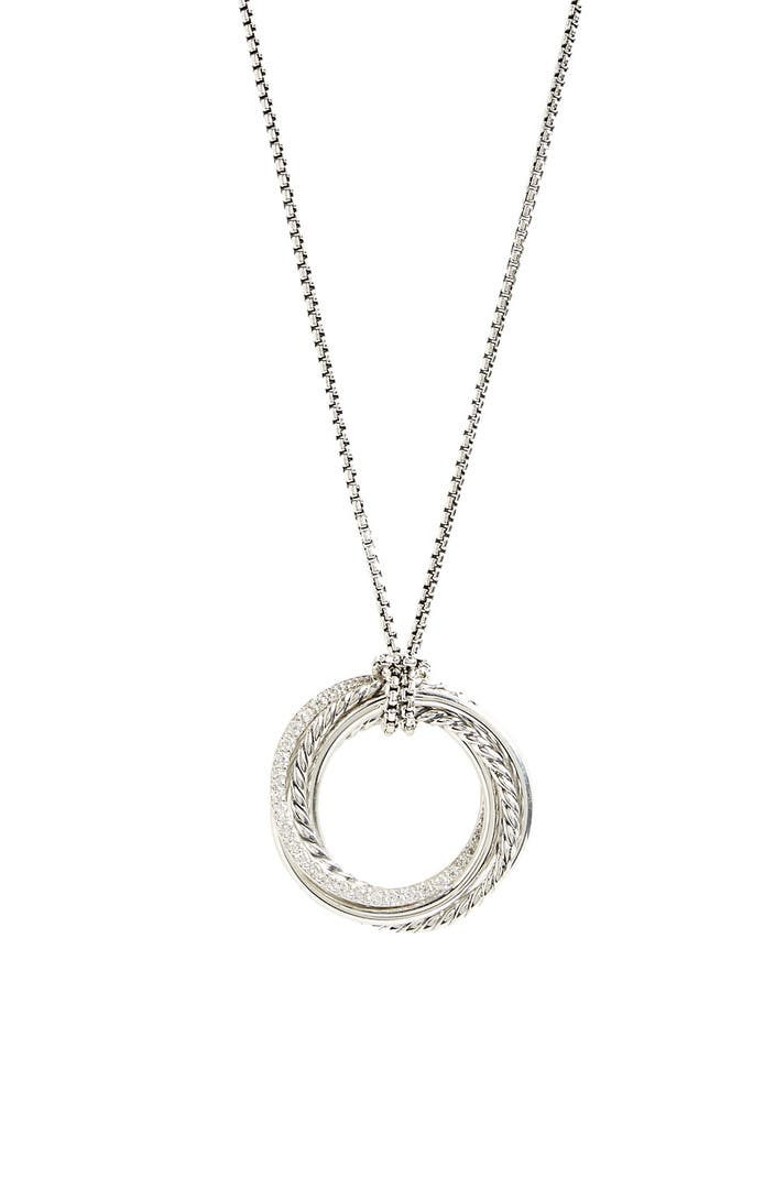 David Yurman 'Crossover' Pendant Necklace with Diamonds | Nordstrom