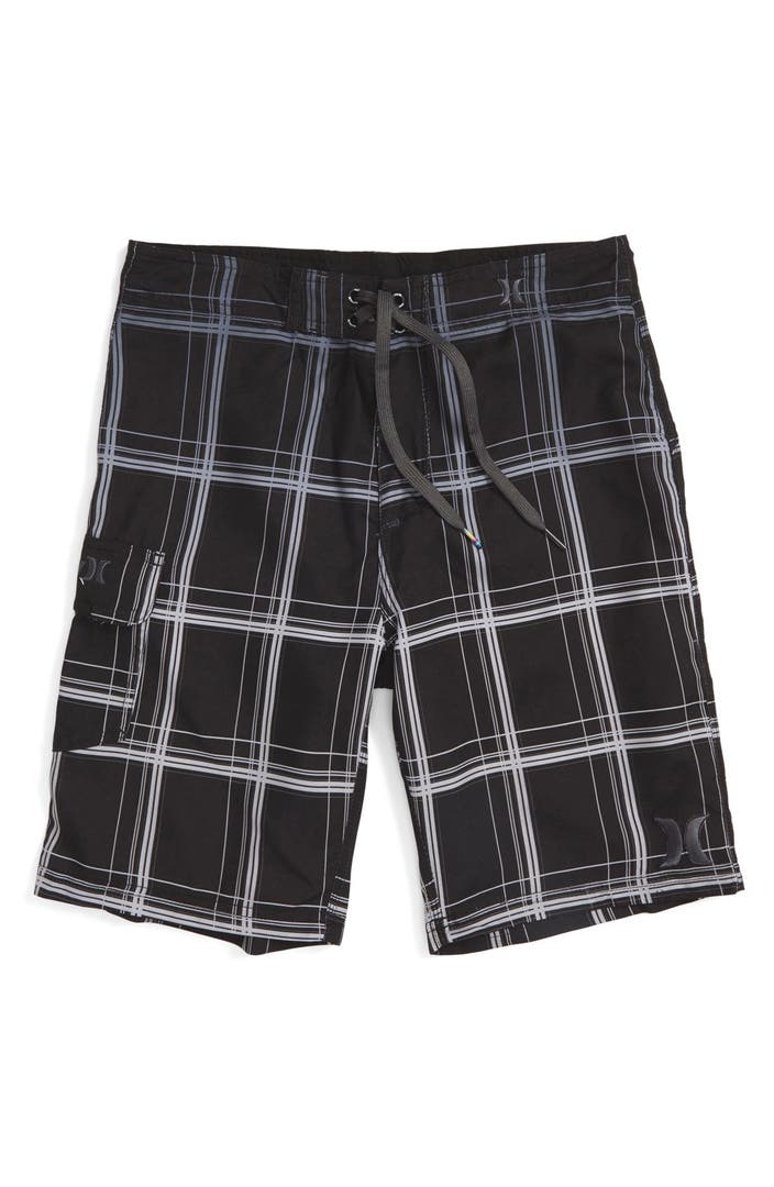 Hurley 'Puerto Rico' Plaid Board Shorts (Toddler Boys, Little Boys ...