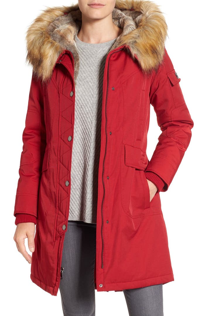 1 Madison Hooded Parka with Faux Fur Trim | Nordstrom