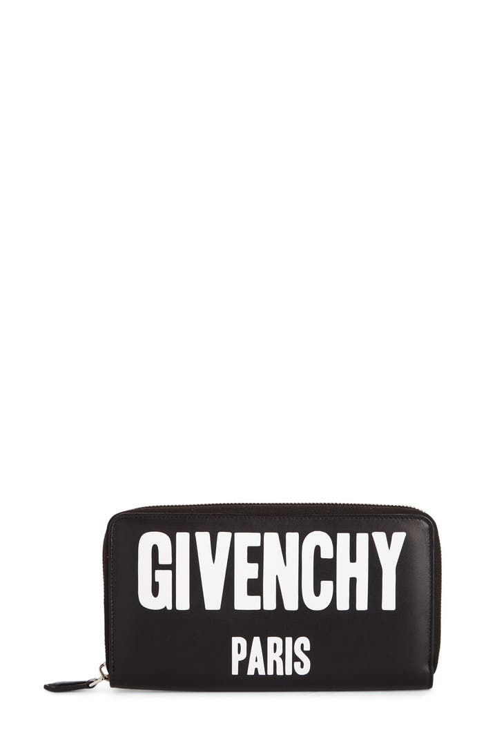Givenchy Logo Print Zip Around Leather Wallet | Nordstrom