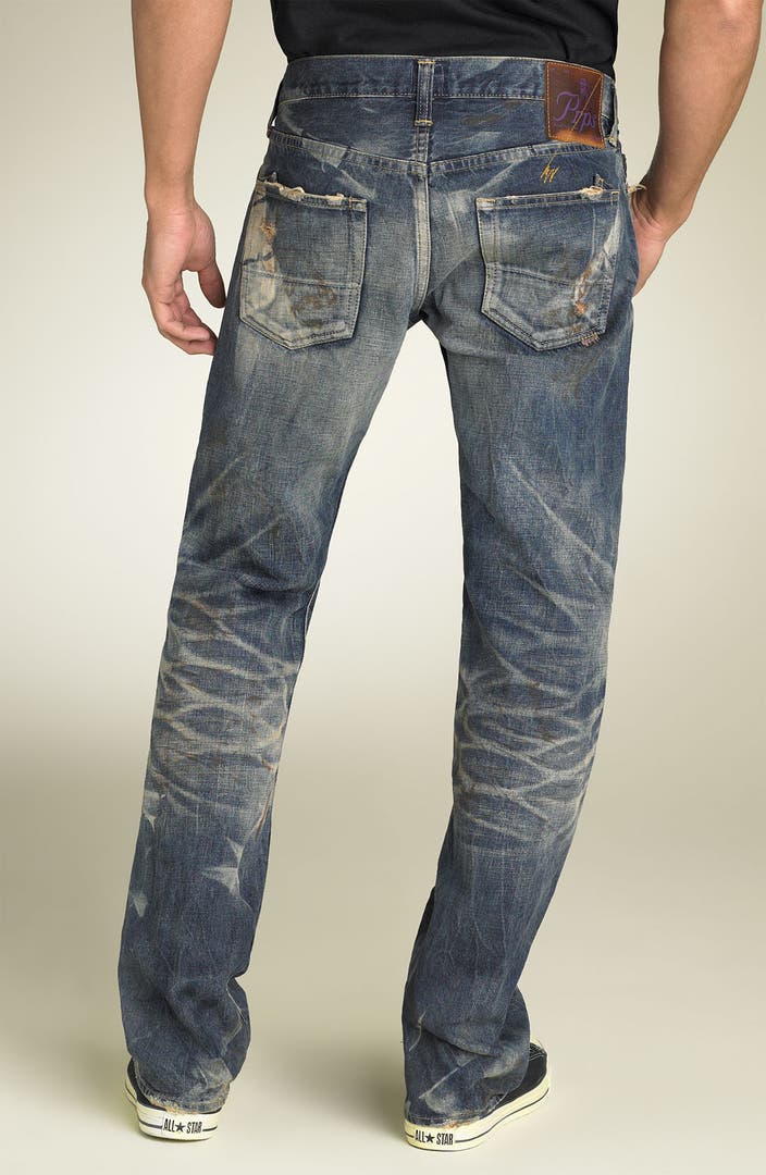 PRPS 'Barracuda' Straight Leg Selvedge Jeans (Cloroxed Dirty Wash ...
