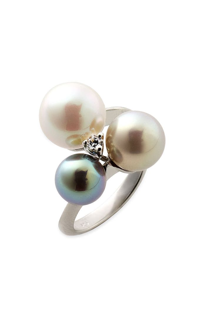 Majorica Pearl & Cubic Zirconia Cluster Ring | Nordstrom