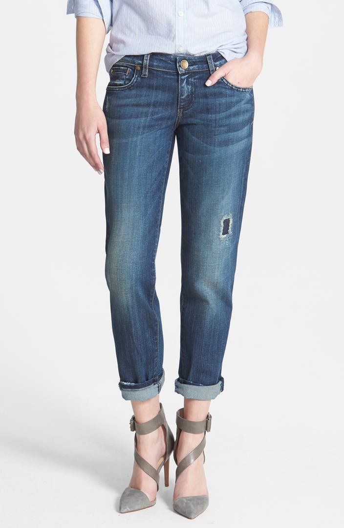 KUT from the Kloth 'Catherine' Destructed Slim Boyfriend Jeans (Dimple ...
