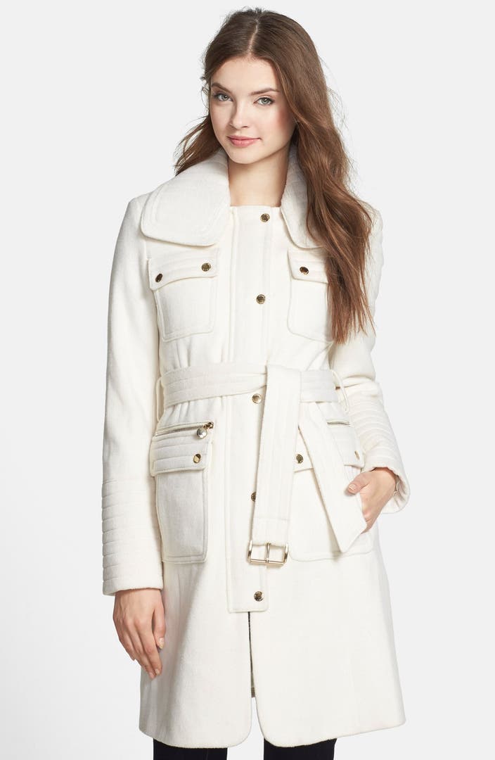 Laundry by Shelli Segal Belted Wool Blend Trench Coat (Regular & Petite ...