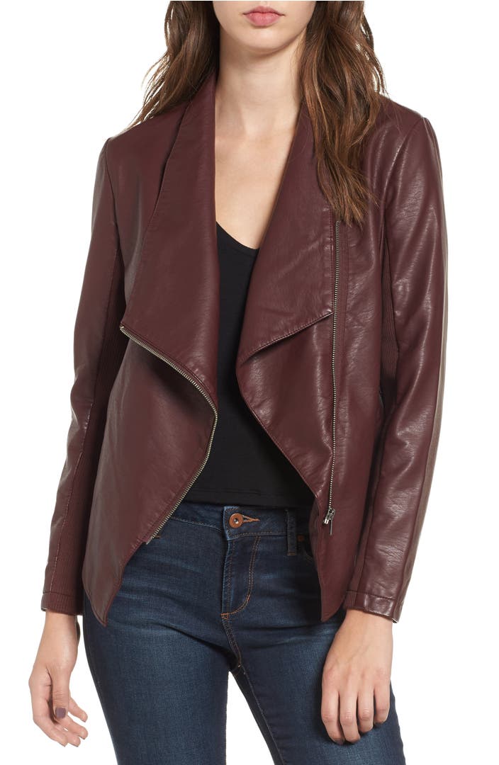 BB Dakota Gabrielle Faux Leather Asymmetrical Jacket | Nordstrom