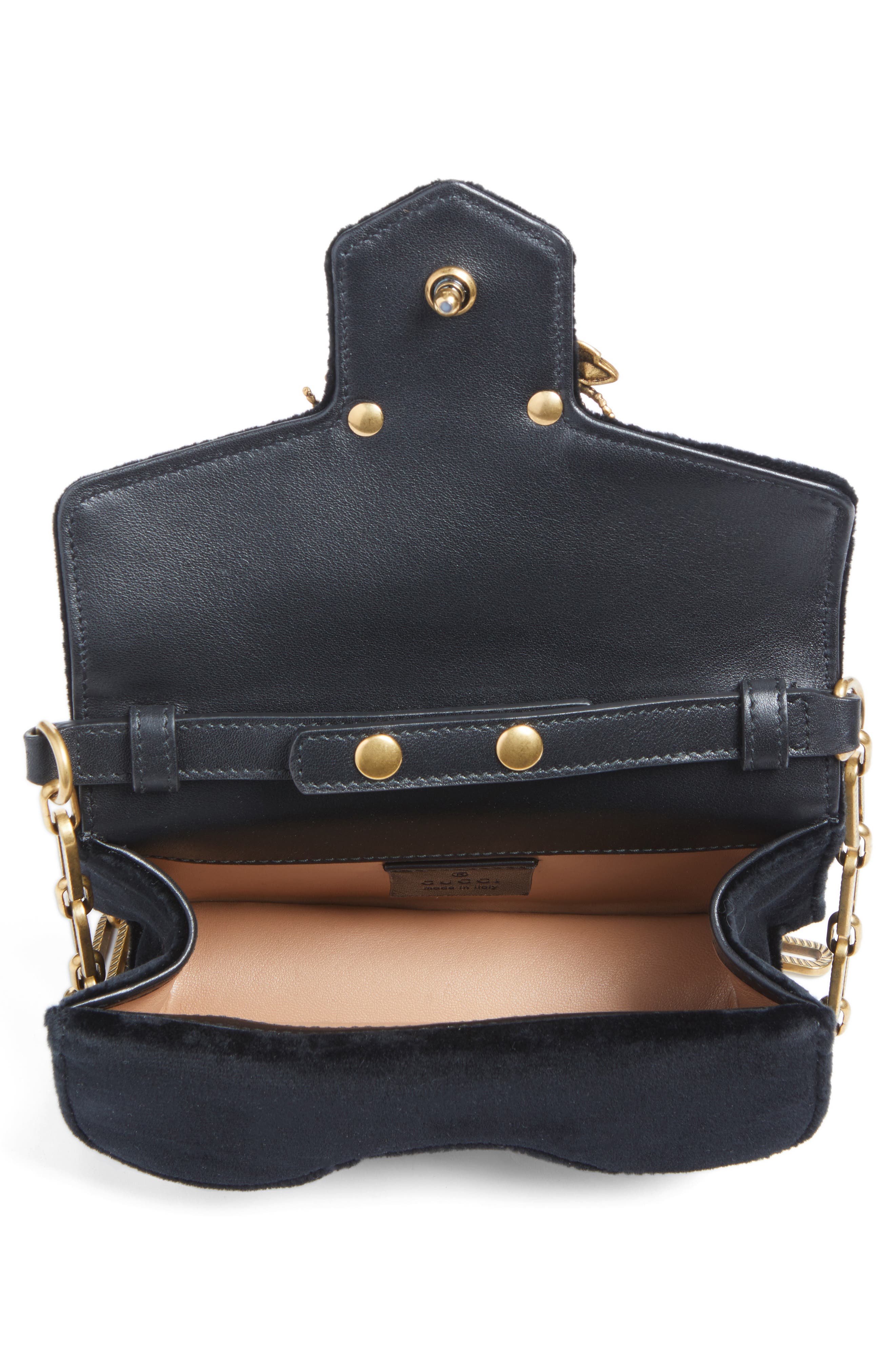 GUCCI Velvet Embellished Shoulder Bag, Black, One Size | ModeSens