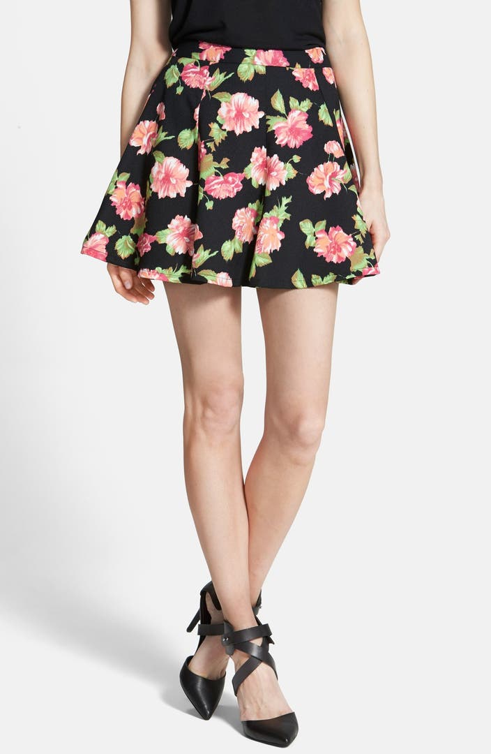 Lush Floral Print Skater Skirt | Nordstrom