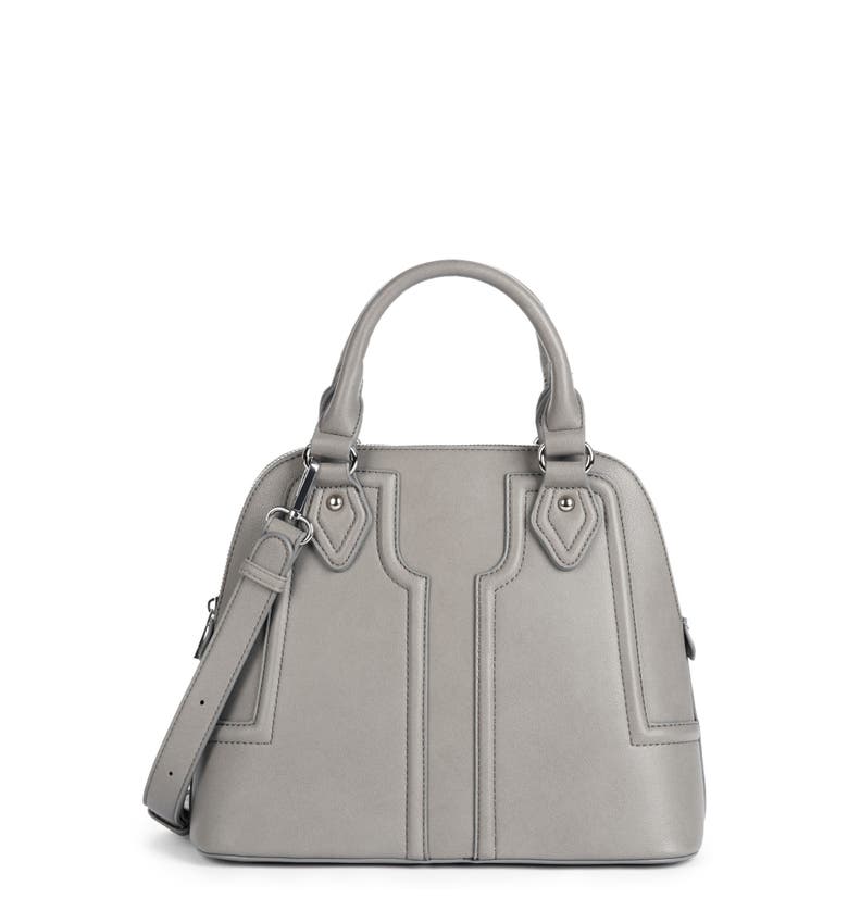 Structured Faux Leather Dome Satchel