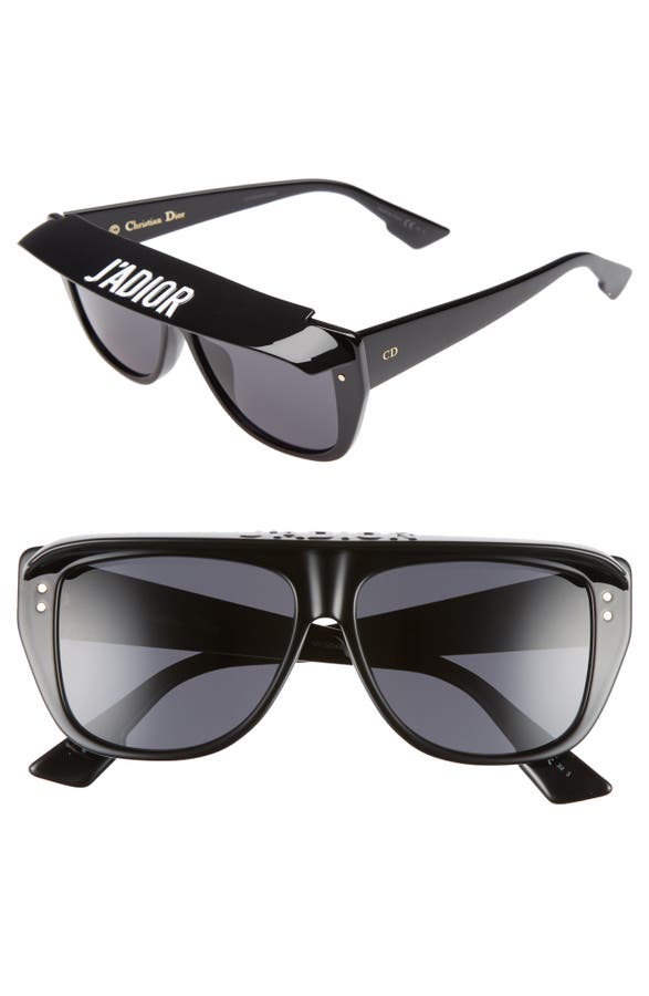 Main Image - Dior DiorClub2S 56mm Square Sunglasses with Removable Visor