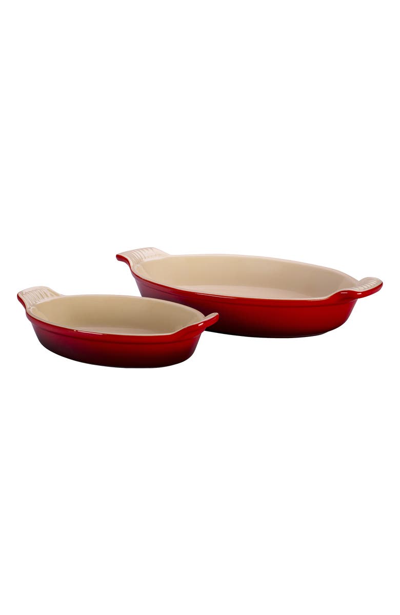 Heritage Set of 2 Oval Au Gratin Dishes,
                        Main,
                        color, Cherry