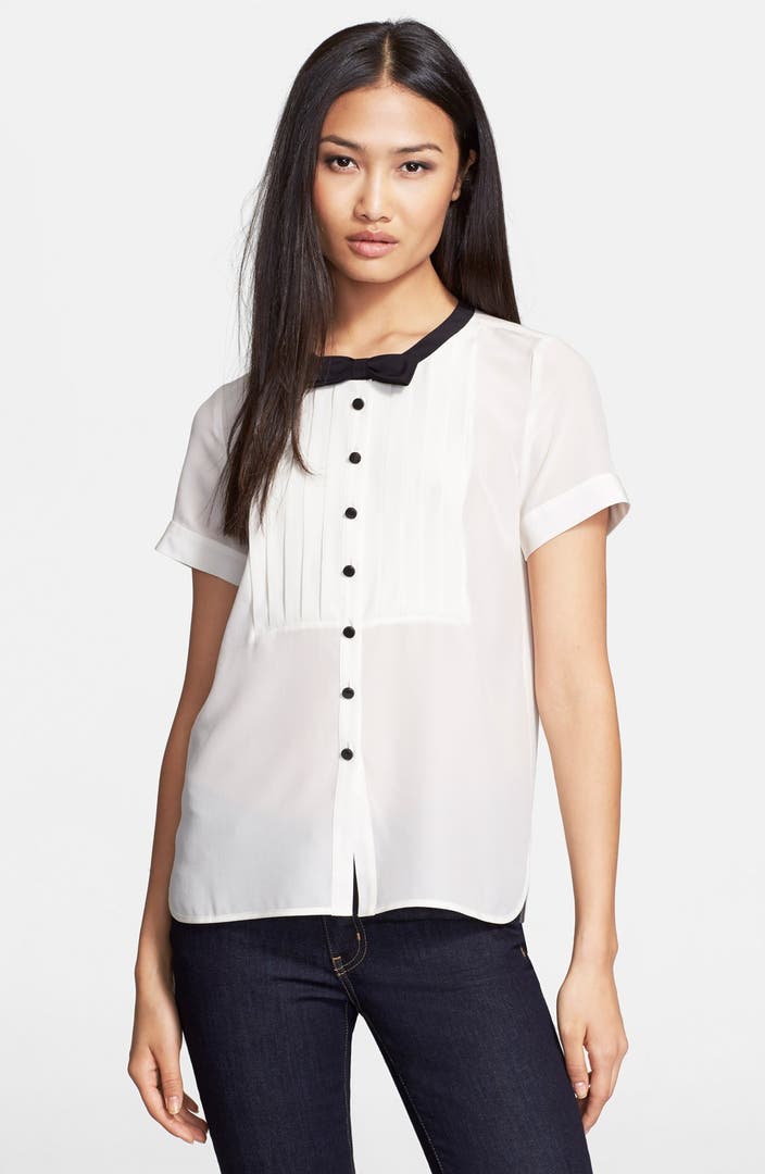 kate spade new york pleated bow blouse | Nordstrom