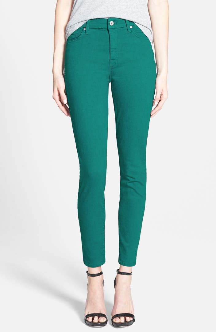 7 For All Mankind® High Rise Ankle Skinny Jeans (Teal Green) | Nordstrom
