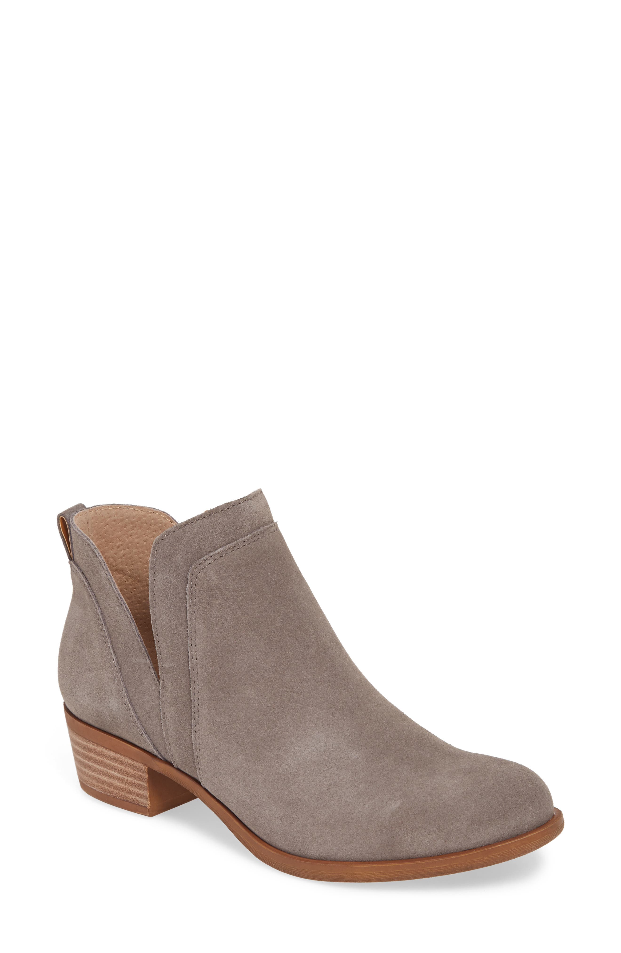 grey bootie heels