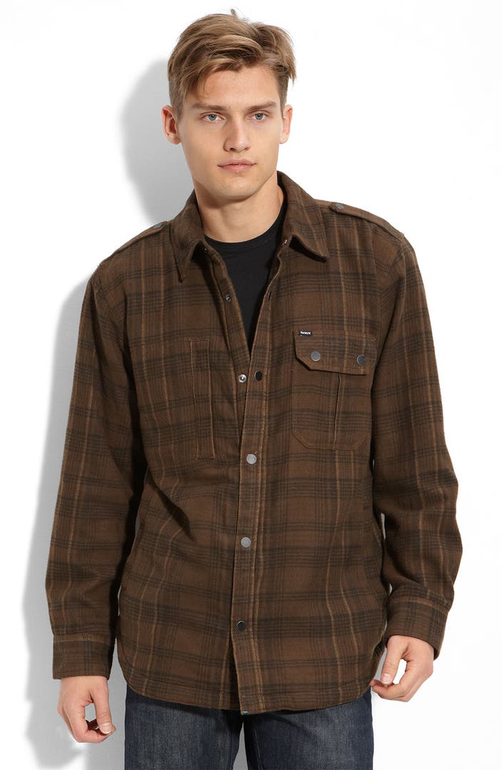 Hurley Fleece Lined Flannel Shirt Jacket | Nordstrom